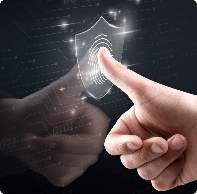 Digital fingerprint security with shield protection